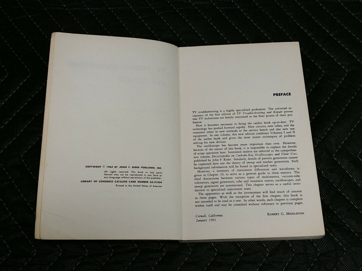 TV TROUBLESHOOTING AND REPAIR Robert G Middleton 2nd Edition 1967 VINTAGE Rare