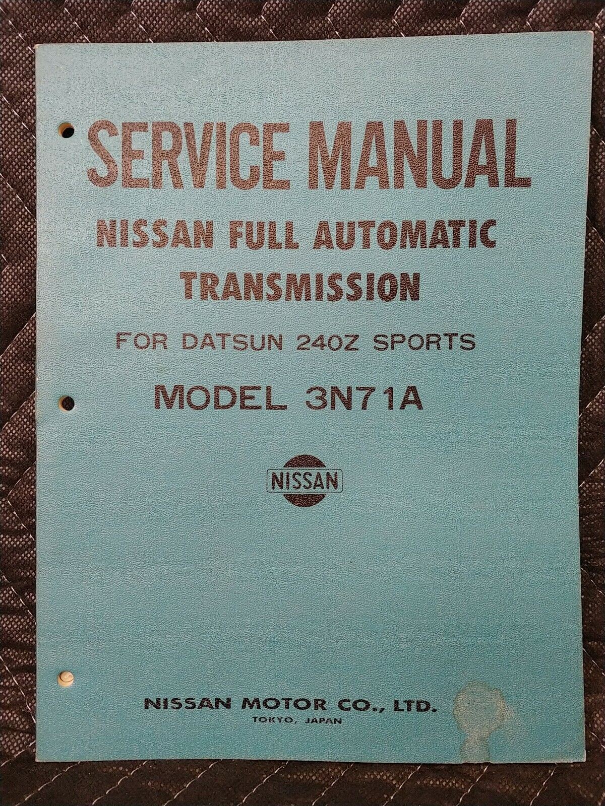 Nissan Model 3N71A Automatic Transmission Service Shop Repair Manual