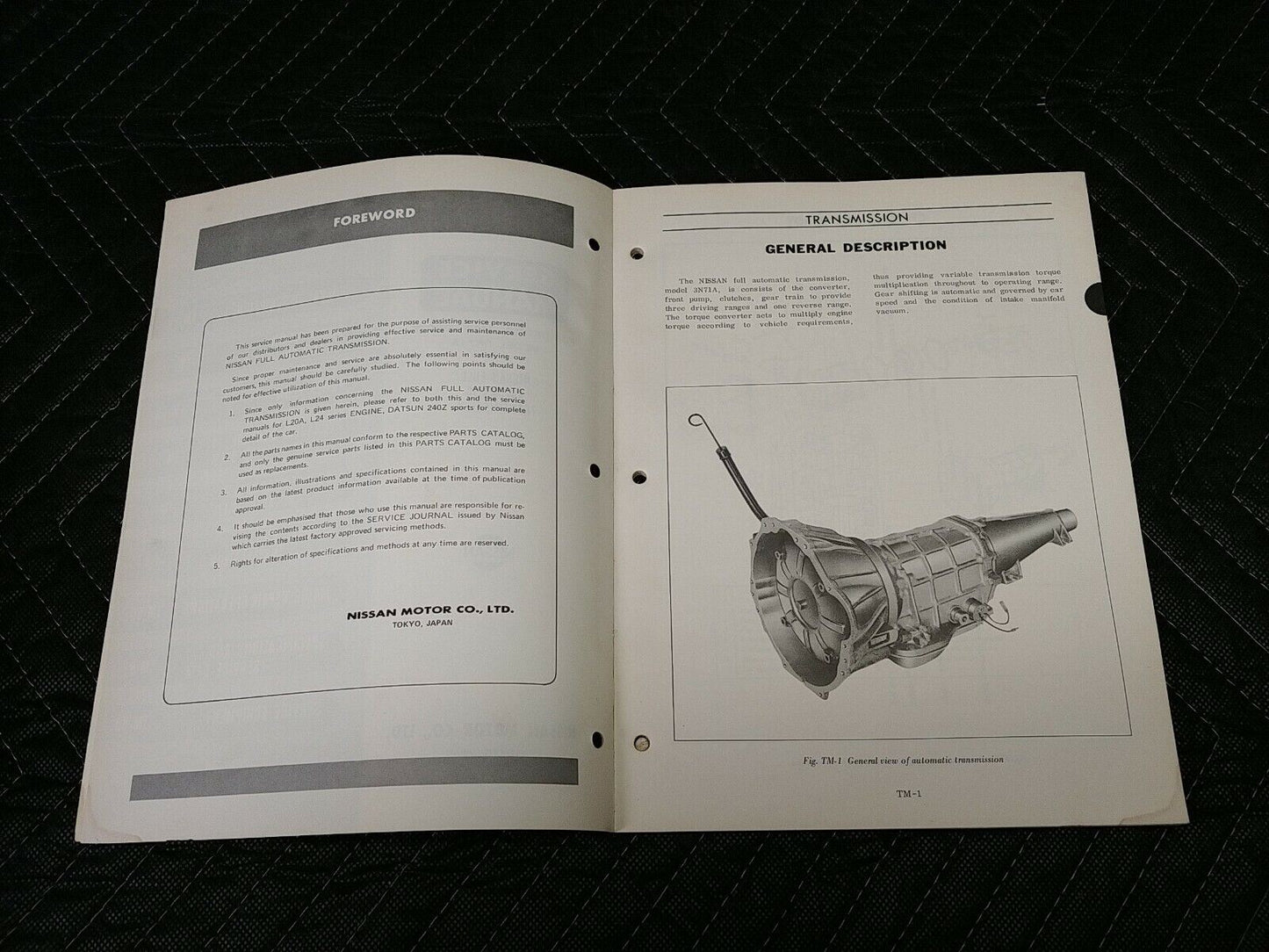 Nissan Model 3N71A Automatic Transmission Service Shop Repair Manual