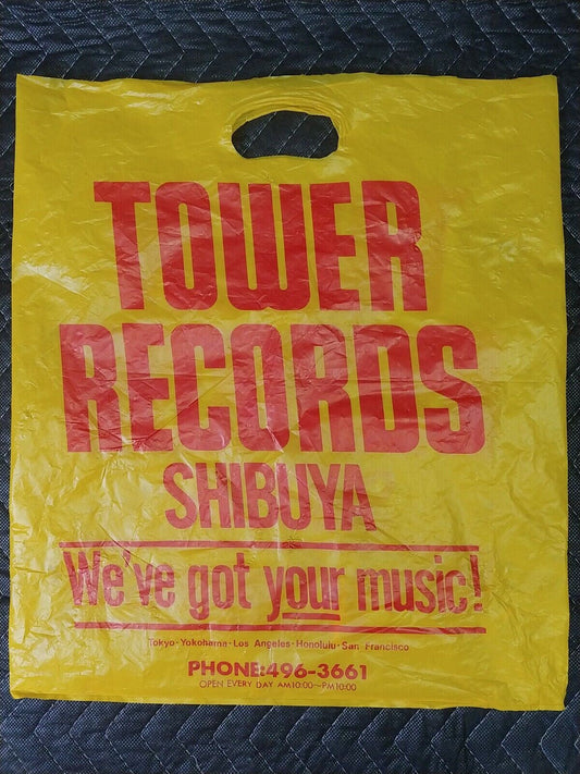 VINTAGE TOWER RECORDS PLASTIC BAG 17-1/2"x15-1/2"