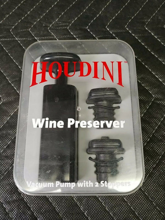 METROKANE BLACK LEVER VACUUM PUMP HOUDINI WINE beverage PRESERVER storage