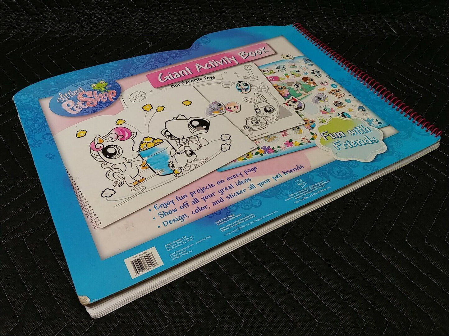 2006 LITTLEST PET SHOP GIANT COLORING & ACTIVITY FUN PAD W/ STICKERS - unused