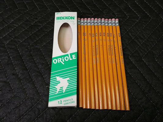 New! Vintage Dixon Ticonderoga Oriole 287-2 Pencils #2 HB Made In USA Pack Of 12