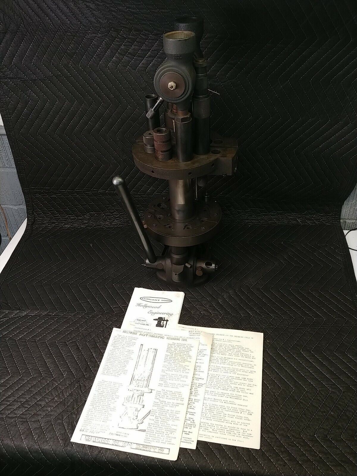 Vtg Hollywood Gun Shop Senior Turret Reloading Press Load Up To 12 ga w/ Manuals