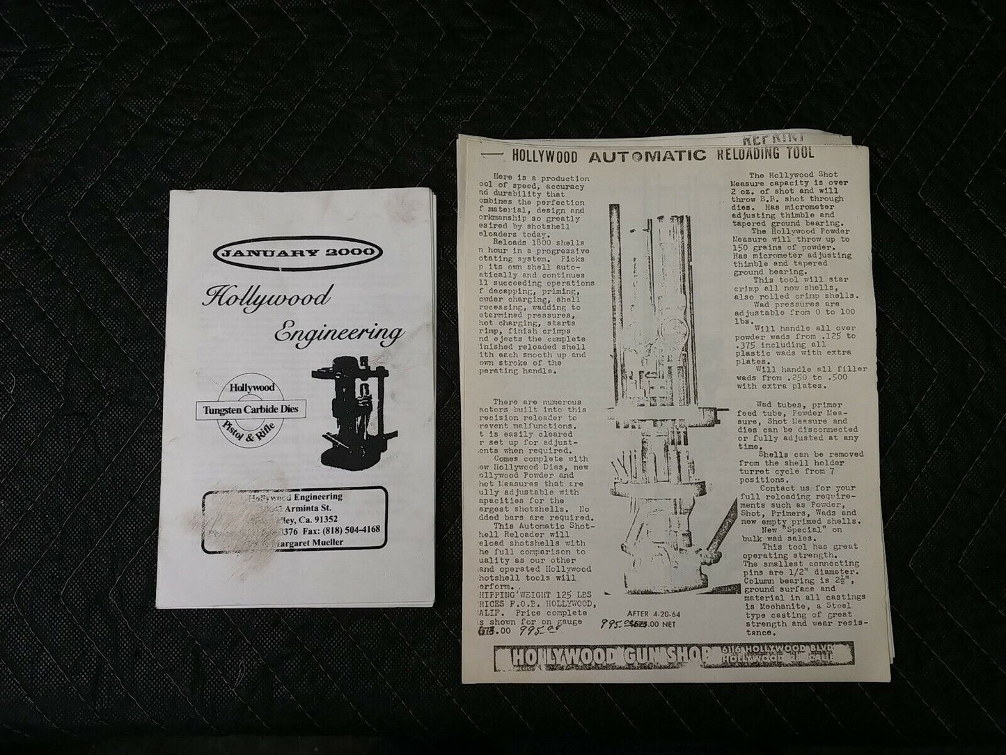 Vtg Hollywood Gun Shop Senior Turret Reloading Press Load Up To 12 ga w/ Manuals