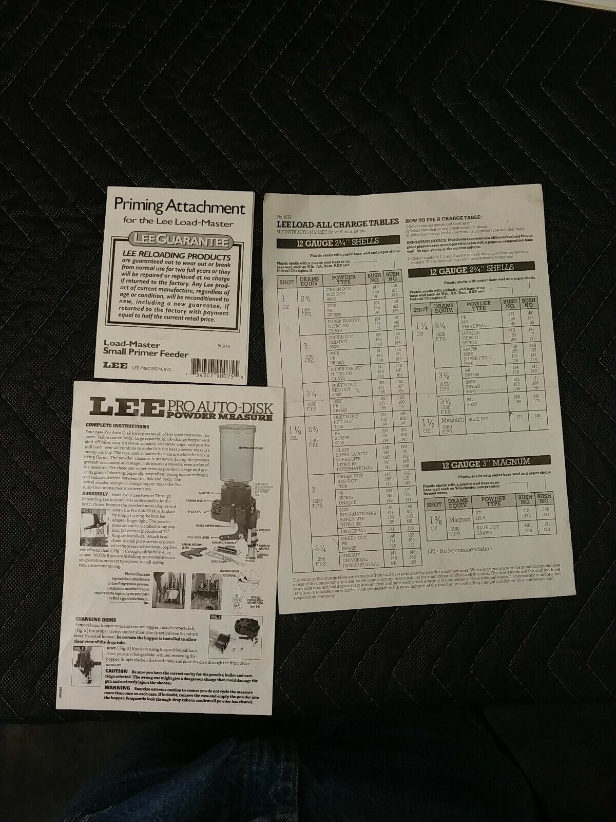 Lee Load-Master Reloading Press Carb w/38 Special/357 3 Die Set W/ Manuals