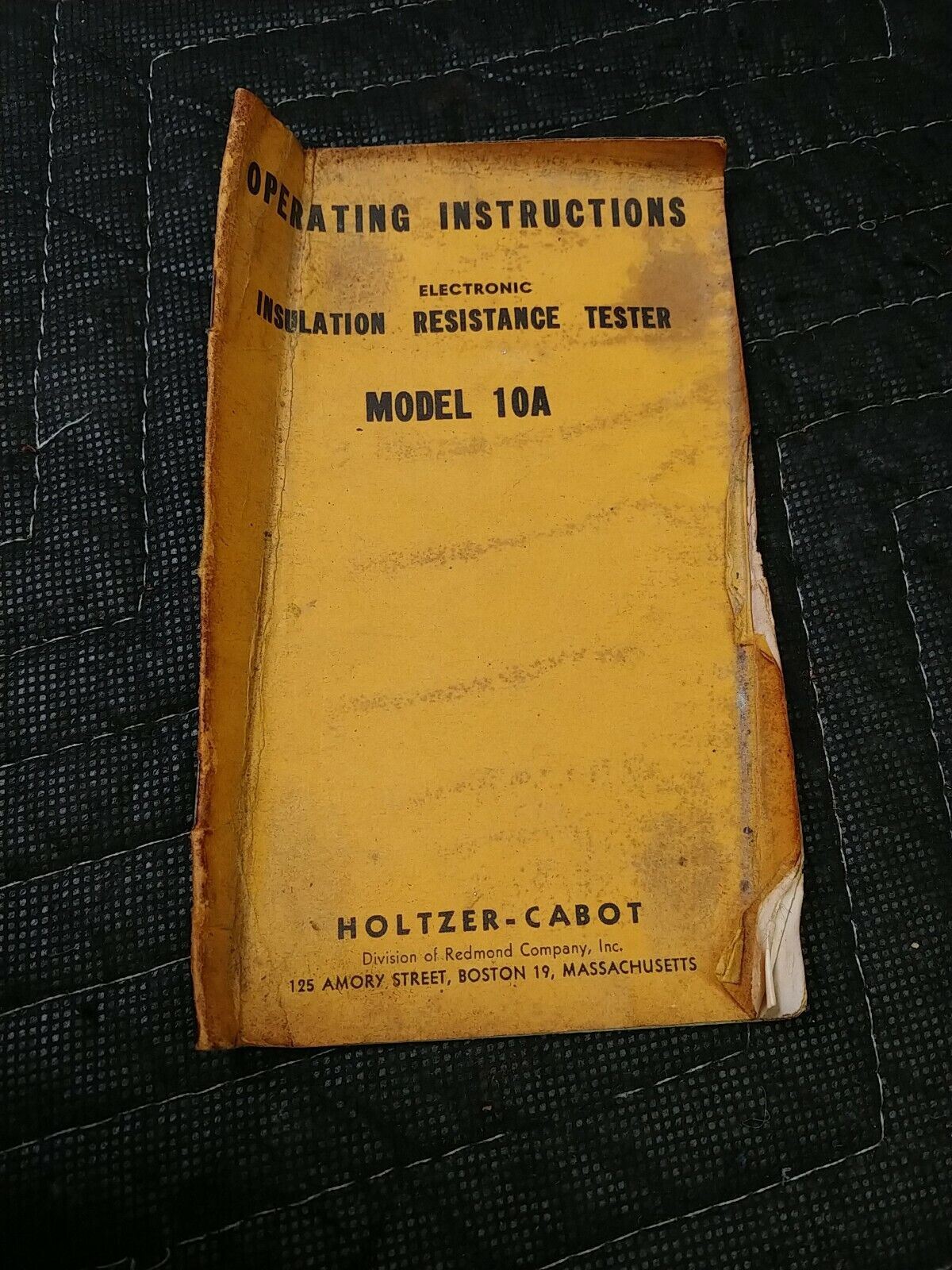 Vintage Holtzer-Cabot Insulation Resistance  Magohmmeter Tester