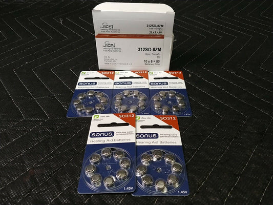 Sonus Extra Hearing Aid Batteries Size 312 (40 Batteries) Exp 3/2018 312SO-8ZM