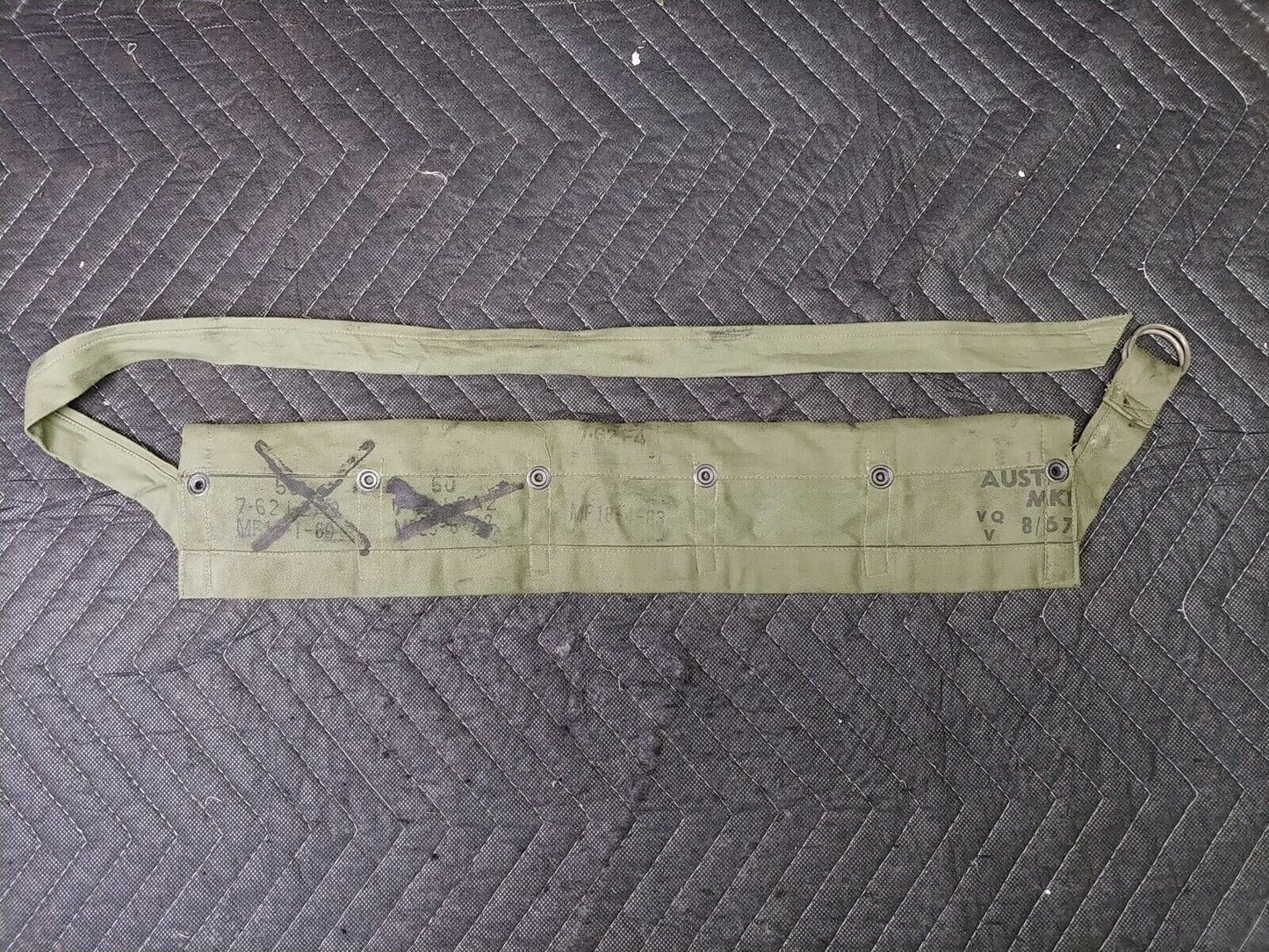 1960s VIETNAM WAR AUSTRALIAN MK1 5 POCKET AMMUNITION BELT BANDOLIER