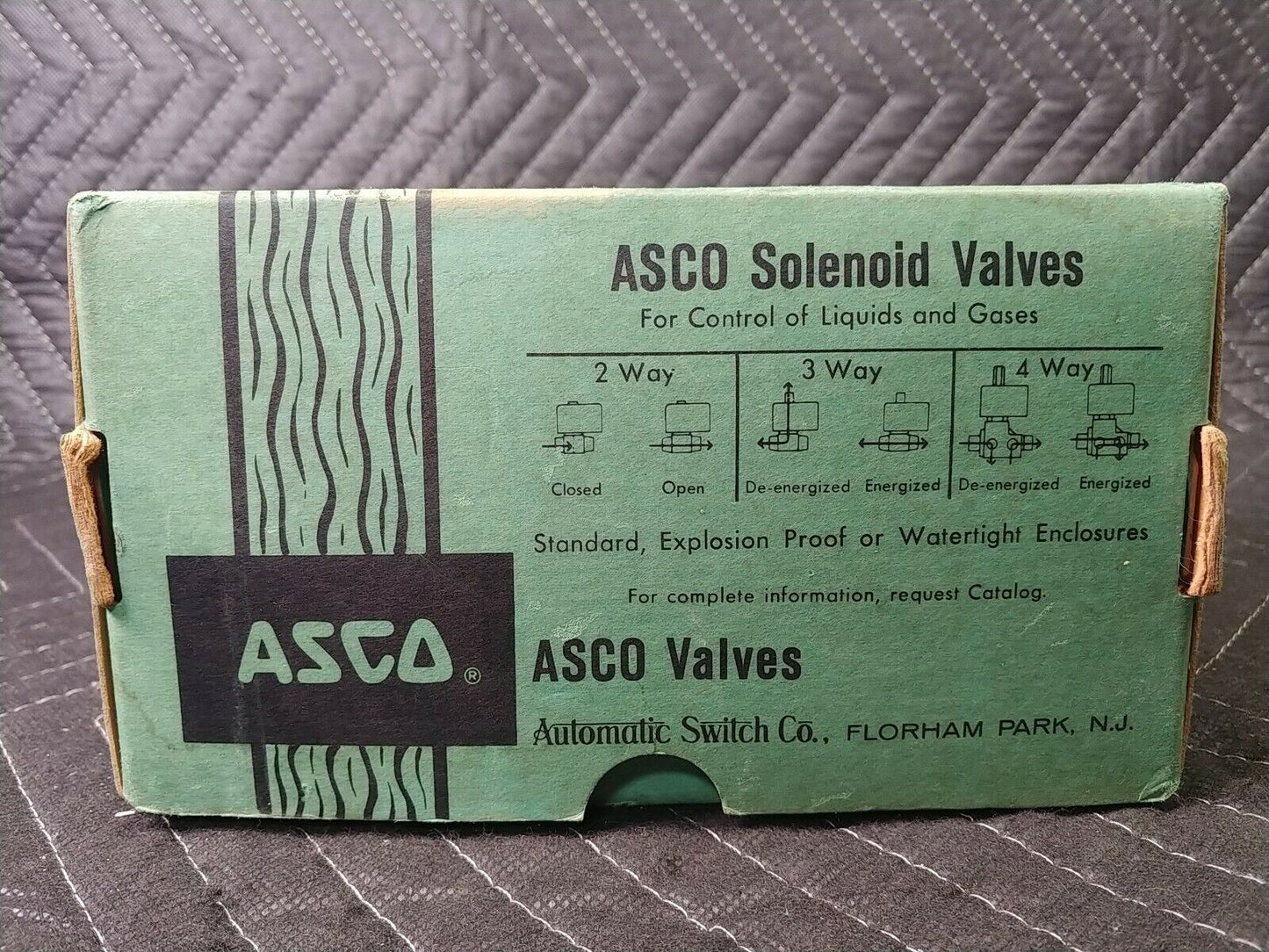 1/4" ASCO Valve 83444 4-Way Threaded Piston Poppet Solenoid Valve NOS - 28V DC