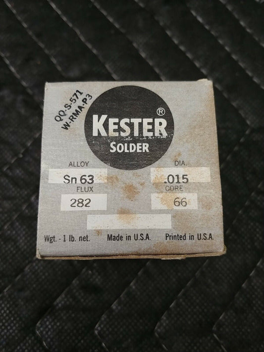 Kester 282 Resin Core Solder Alloy Sn63 .015 Diameter Core #66 QQS-571 W-RMA-P3