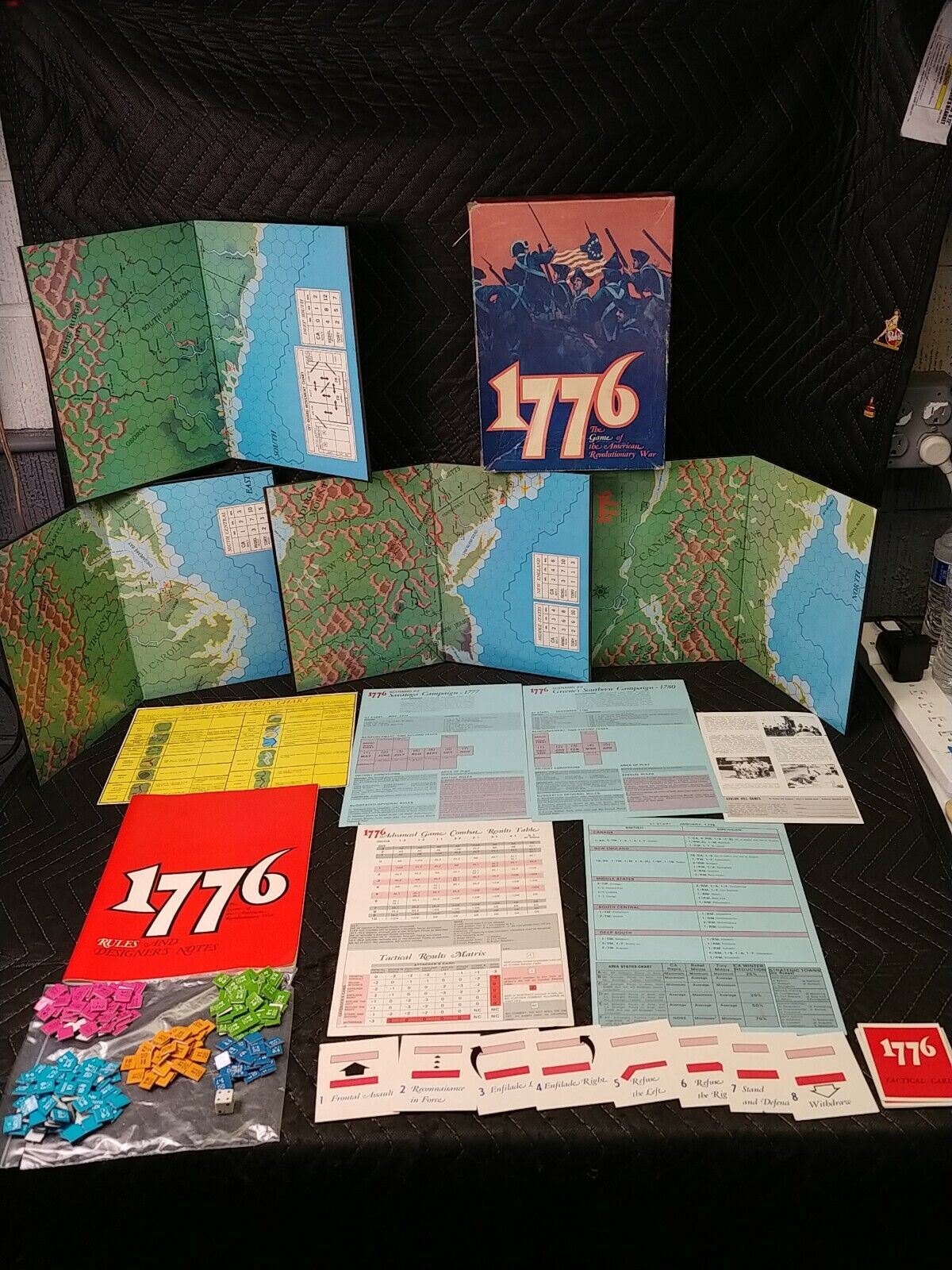 Vintage 1975 Avalon Hill Bookcase Game 1776 Punched - Complete