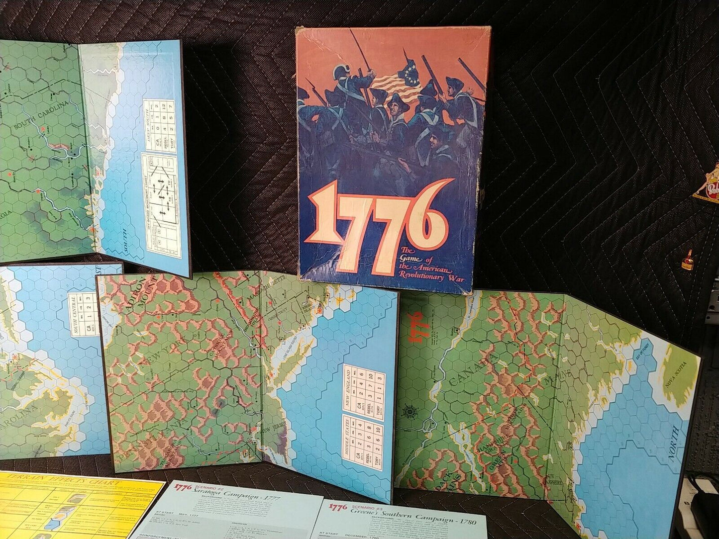 Vintage 1975 Avalon Hill Bookcase Game 1776 Punched - Complete