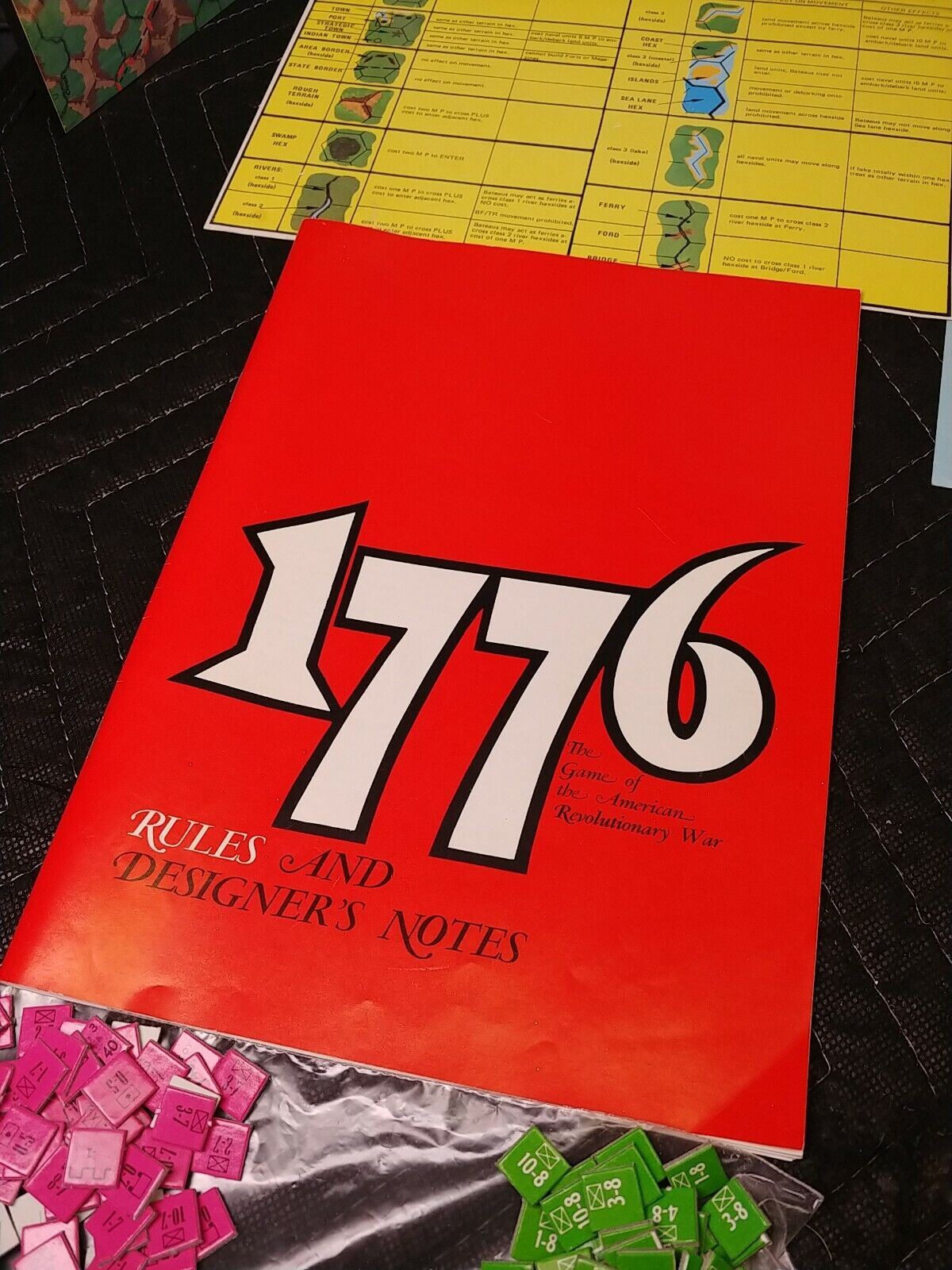 Vintage 1975 Avalon Hill Bookcase Game 1776 Punched - Complete