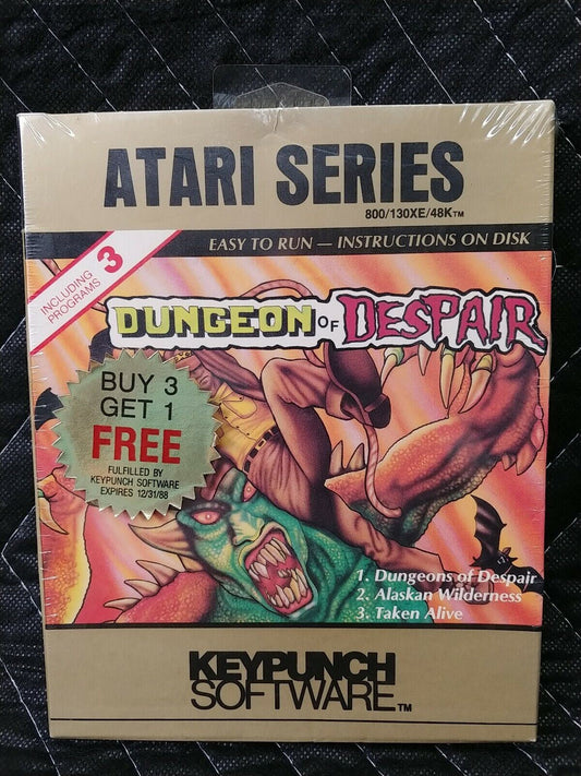 SEALED Dungeon Of Despair Vintage Atari 800 130XE 48K Brand New Disk Game