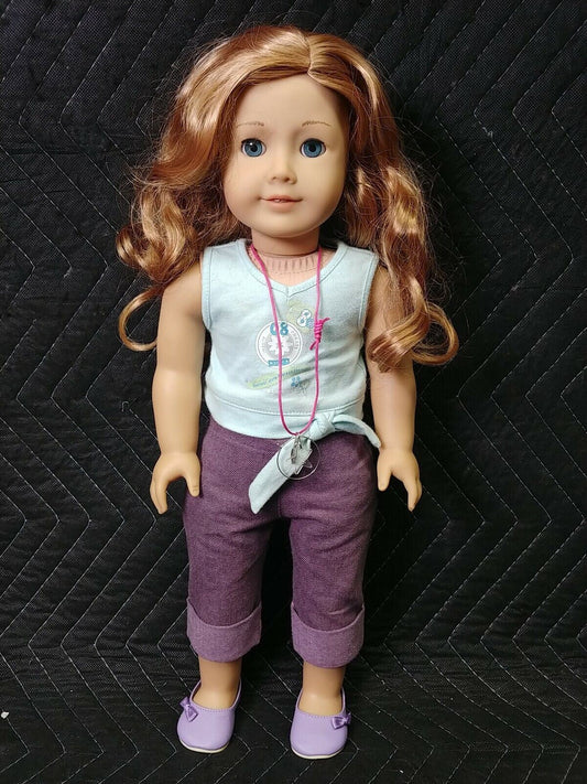 American Girl Truly Me Doll #35 Light Brown Hair, Blue Eyes with clothes 18in