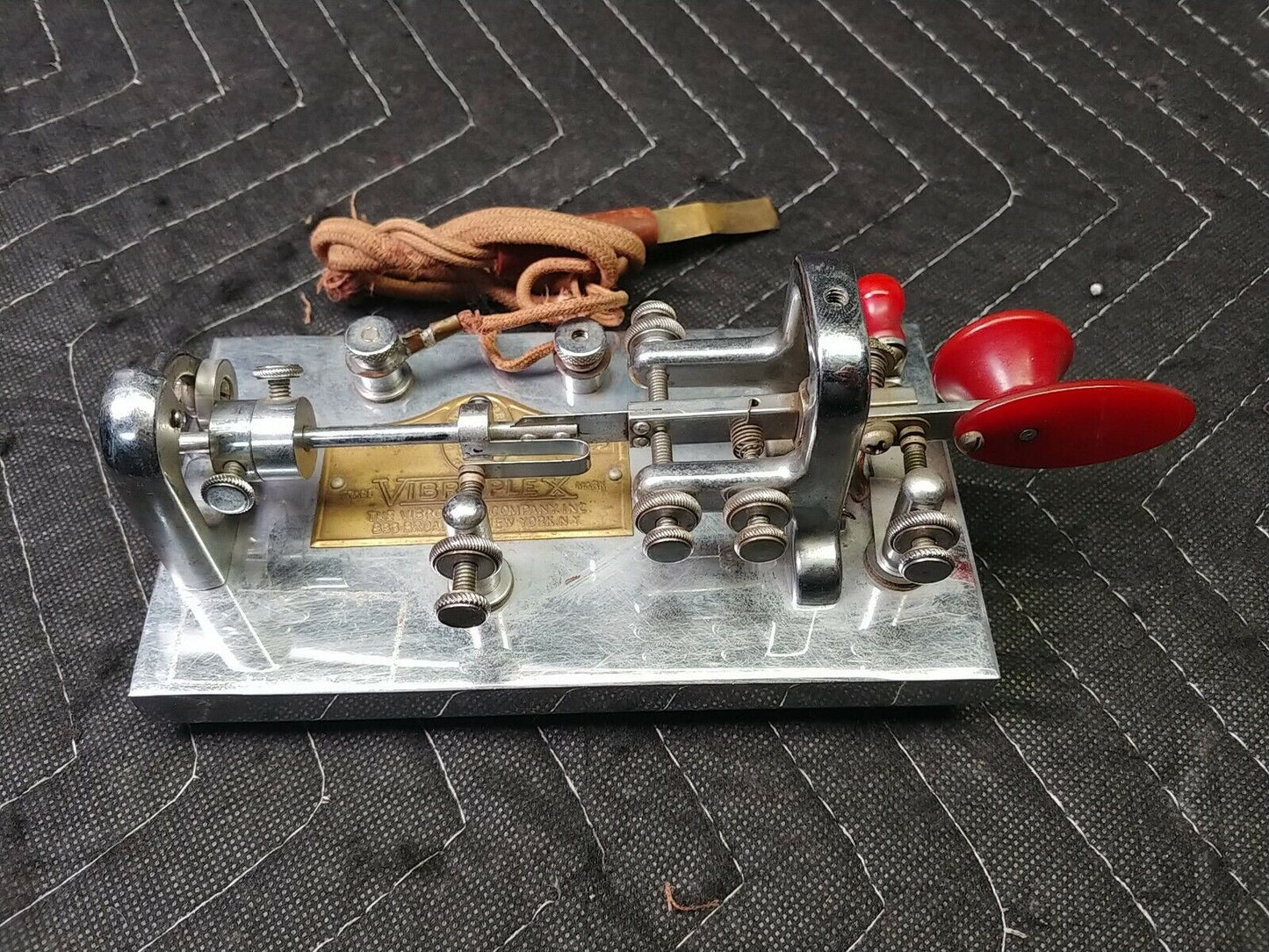 ANTIQUE 1940's VIBROPLEX MANIPULATOR CHROME MORSE CODE BUG