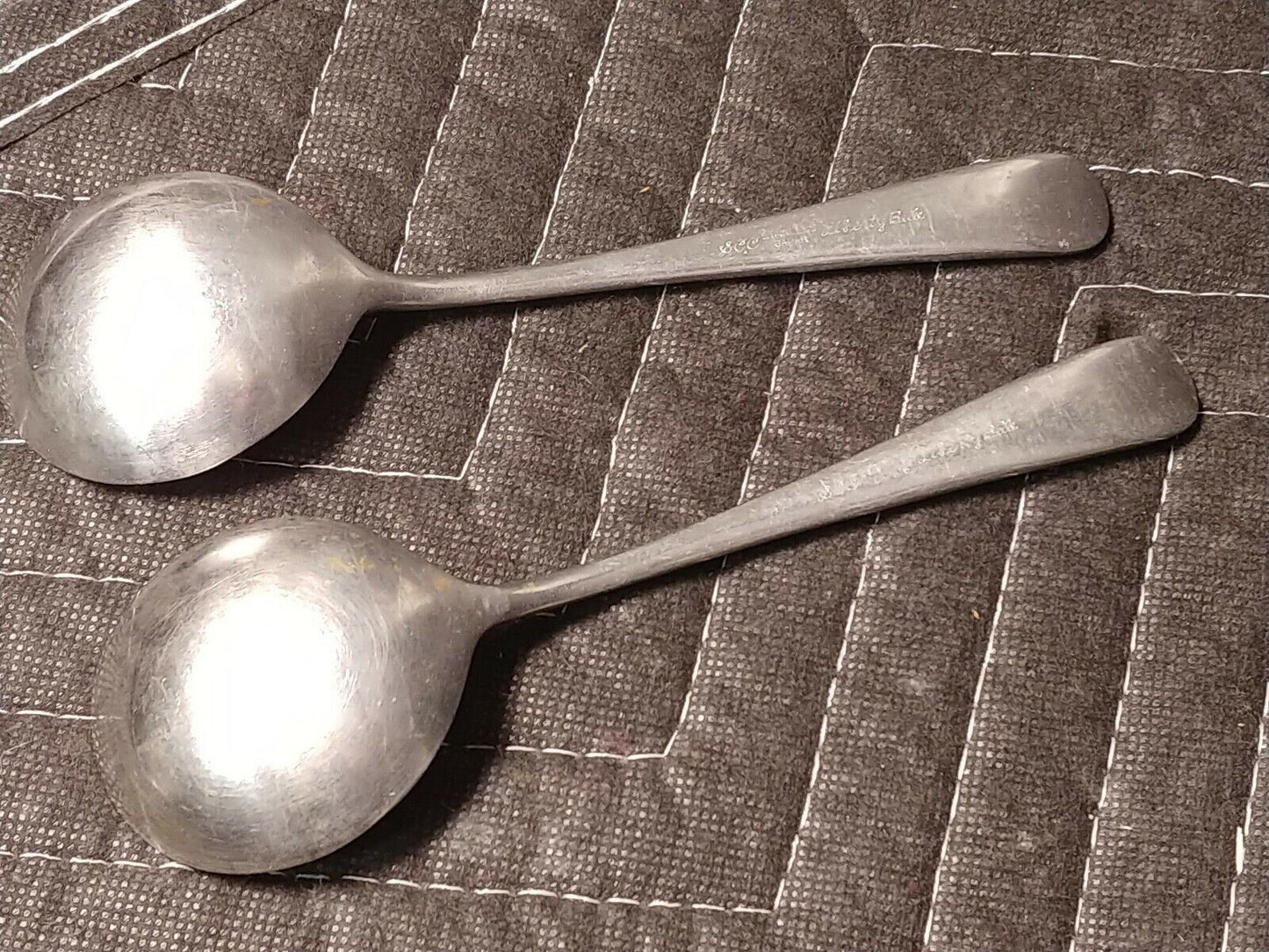 Towle Supreme Liberty Belle SCC Stainless Gumbo Cream Soup Spoons 2pcs