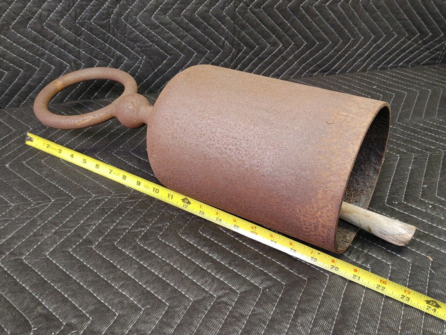 Vintage Tom Torrens Large Heavy Cast Iron Dome Bell Rustic Primitive 20”