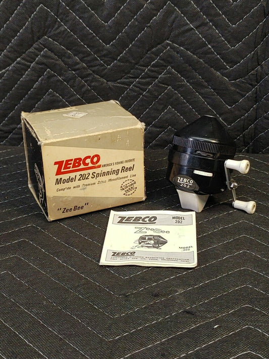 Vintage Zebco 202- Spinning Reel head with Box and Instructions ZeeBee