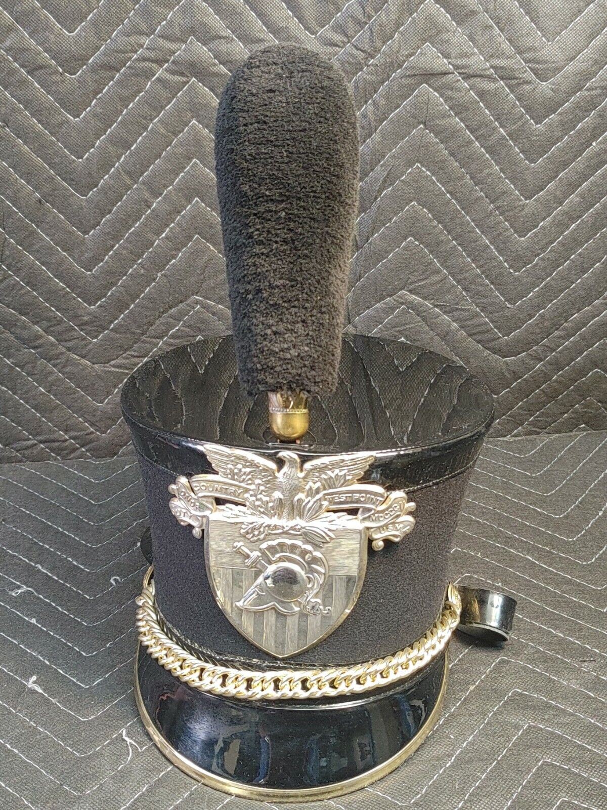 USMA West Point Cadet Army Military Tar Bucket Shako Parade Hat Plume