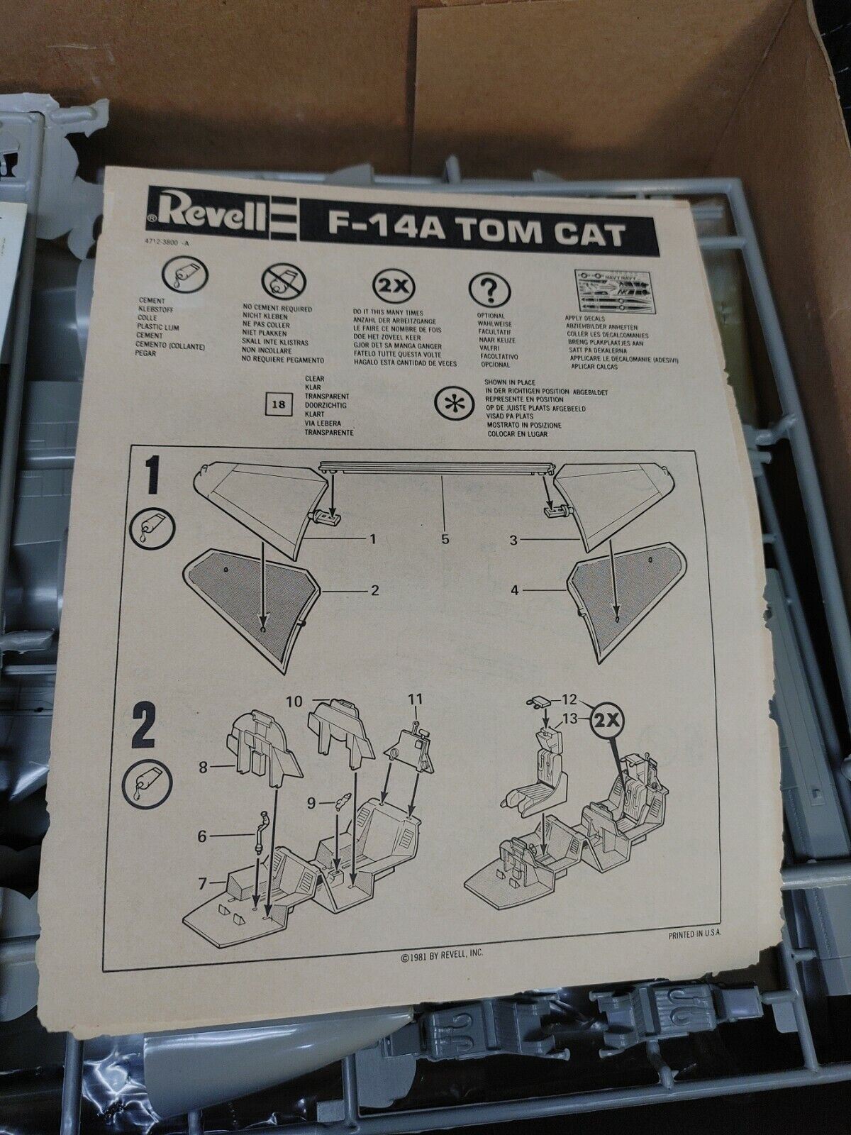 REVELL #4712 1:32 U.S AIR FORCE F-14A TOMCAT Kit B65 - Complete Unstarted VTG