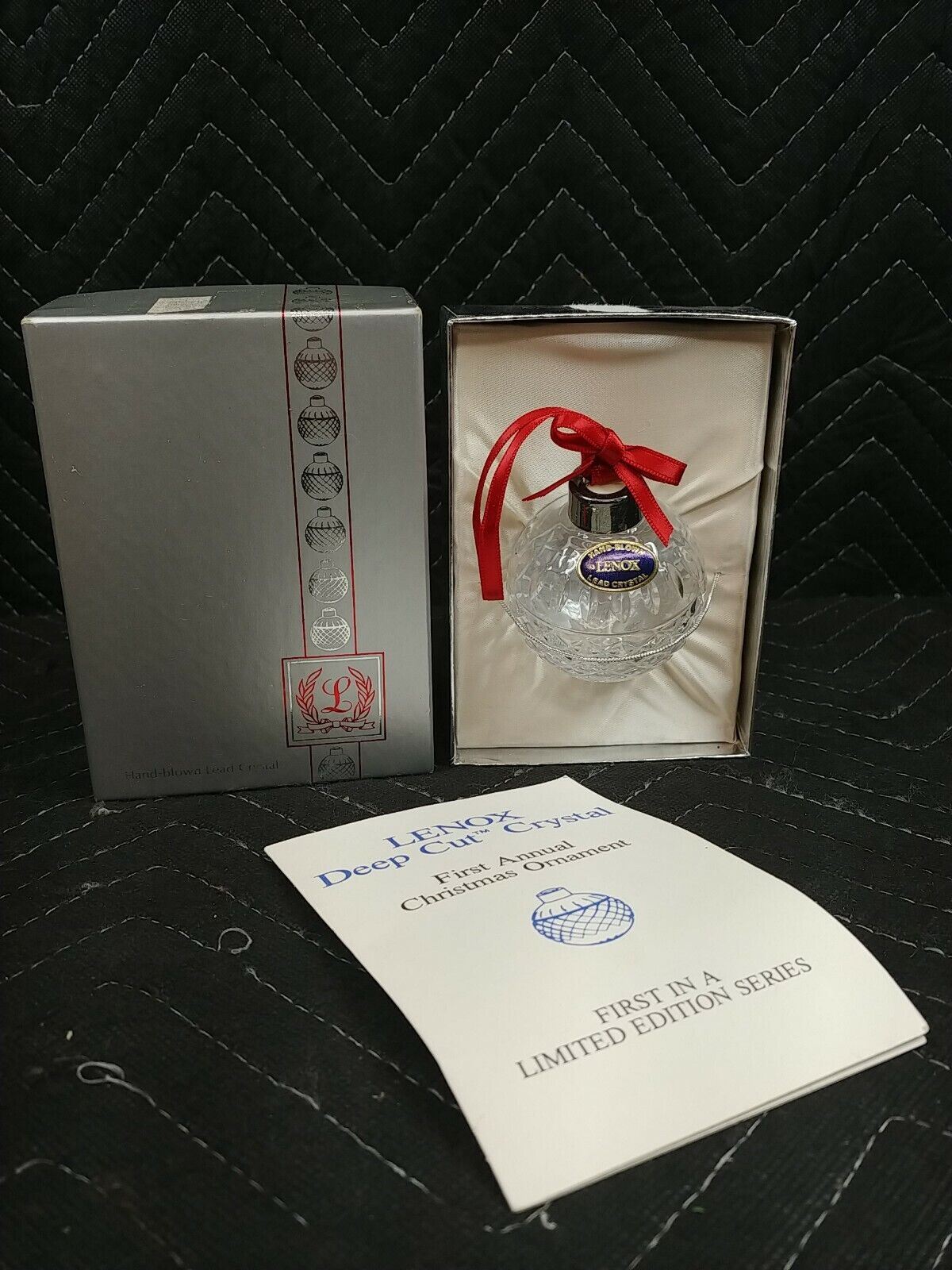 Lenox Deep Cut Crystal 1984 Annual Christmas Ornament Handblown Lead Crystal