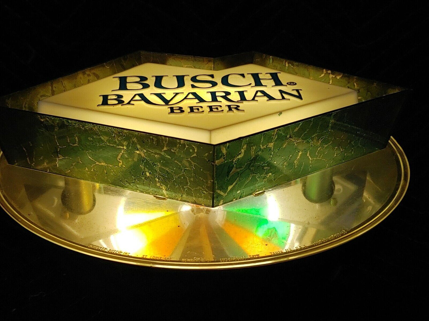 Vintage Busch Bavarian Beer Lighted Motion Sign - Kaleidoscope Rainbow BarBack