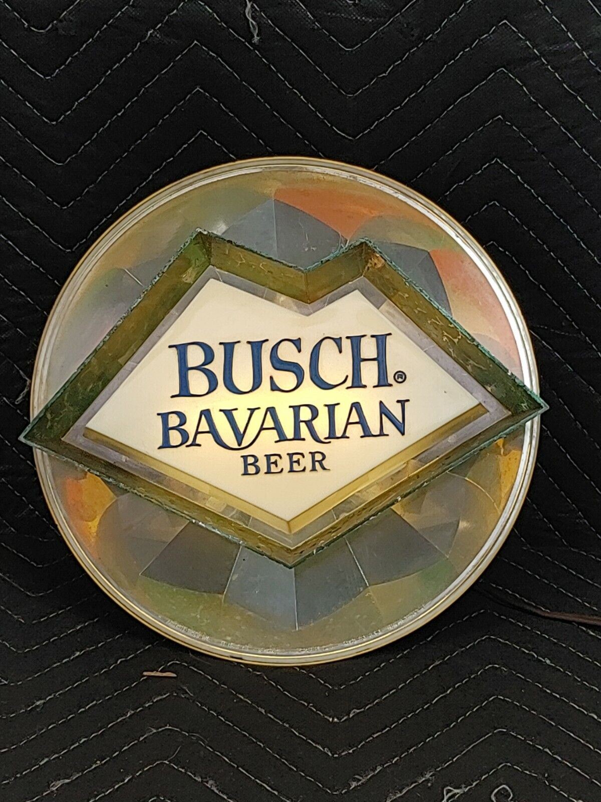 Vintage Busch Bavarian Beer Lighted Motion Sign - Kaleidoscope Rainbow BarBack