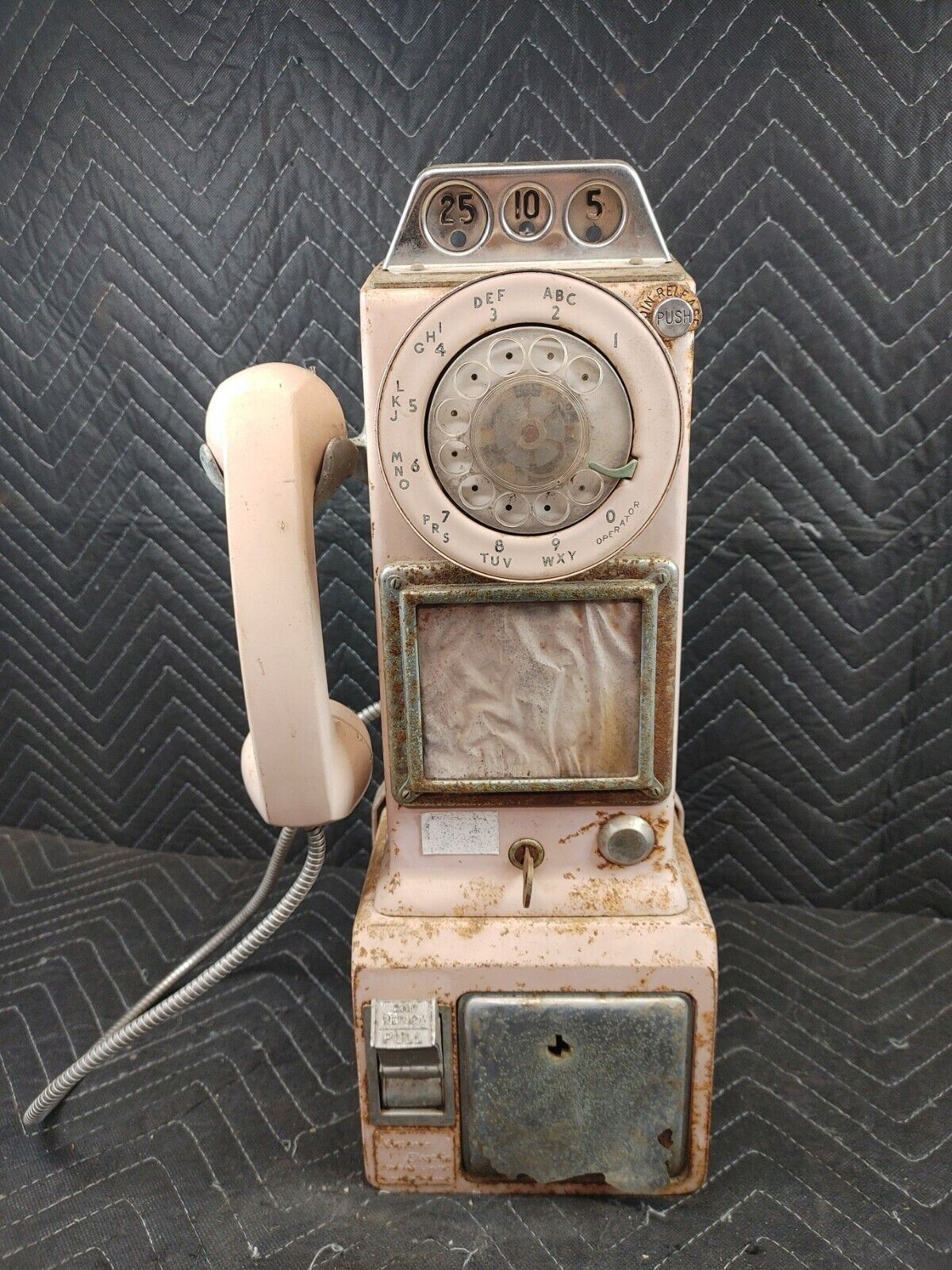 Vintage 3 Slot Rotary Northern Electric Payphone 1969 w/ key