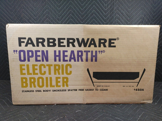 Vintage Faberware Open Hearth Electric No. 450A Broiler & Rotisserie NOS Sealed