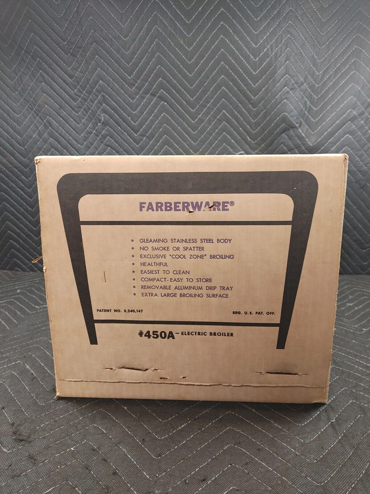 Vintage Faberware Open Hearth Electric No. 450A Broiler & Rotisserie NOS Sealed