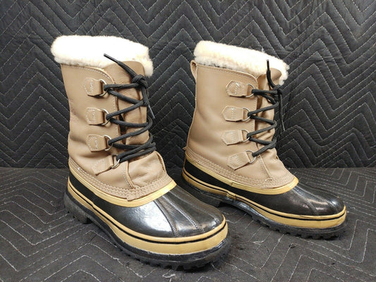 Sorel Caribou Boots Wool Inserts Womens 8 WOS Made in Canada Snow Shoes