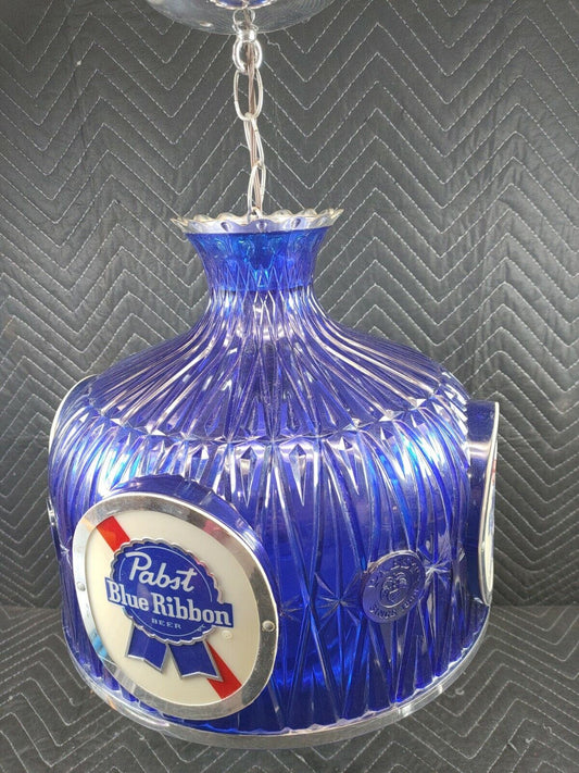 Vintage Pabst Blue Ribbon Beer Hanging Ceiling Light Lamp -  pendant