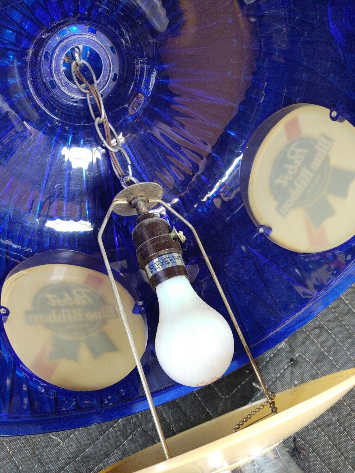 Vintage Pabst Blue Ribbon Beer Hanging Ceiling Light Lamp -  pendant