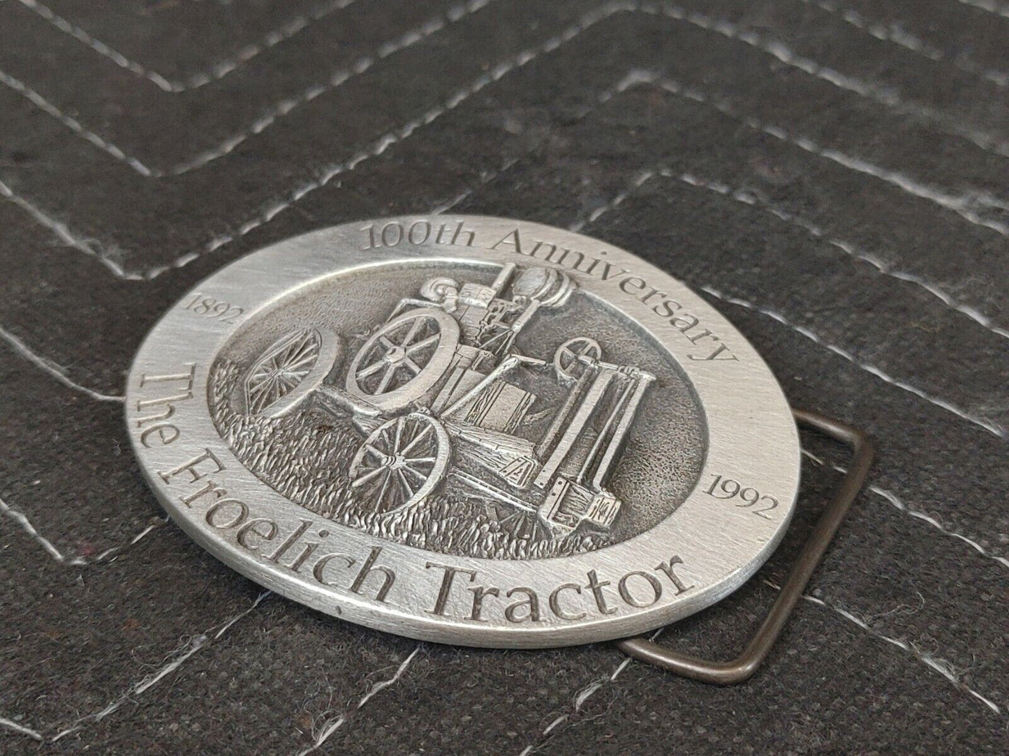 vtg limited Froelich Tractor 100th Aniversary Deere & Company PEWTER BELT BUCKLE