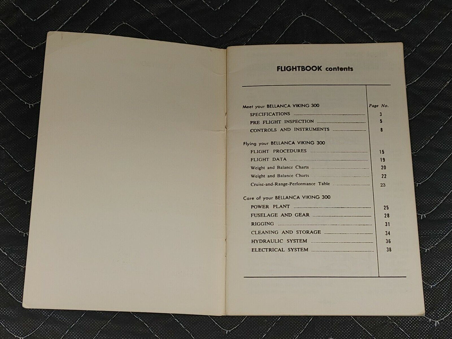 1968-75 BELLANCA VIKING 300 Original Owner's Manual