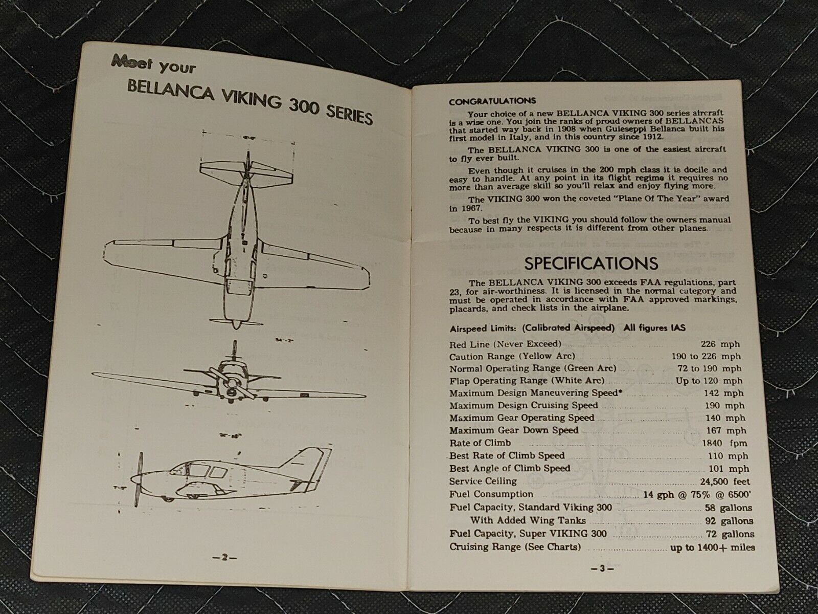 196875 BELLANCA VIKING 300 Original Owner's Manual ineedths