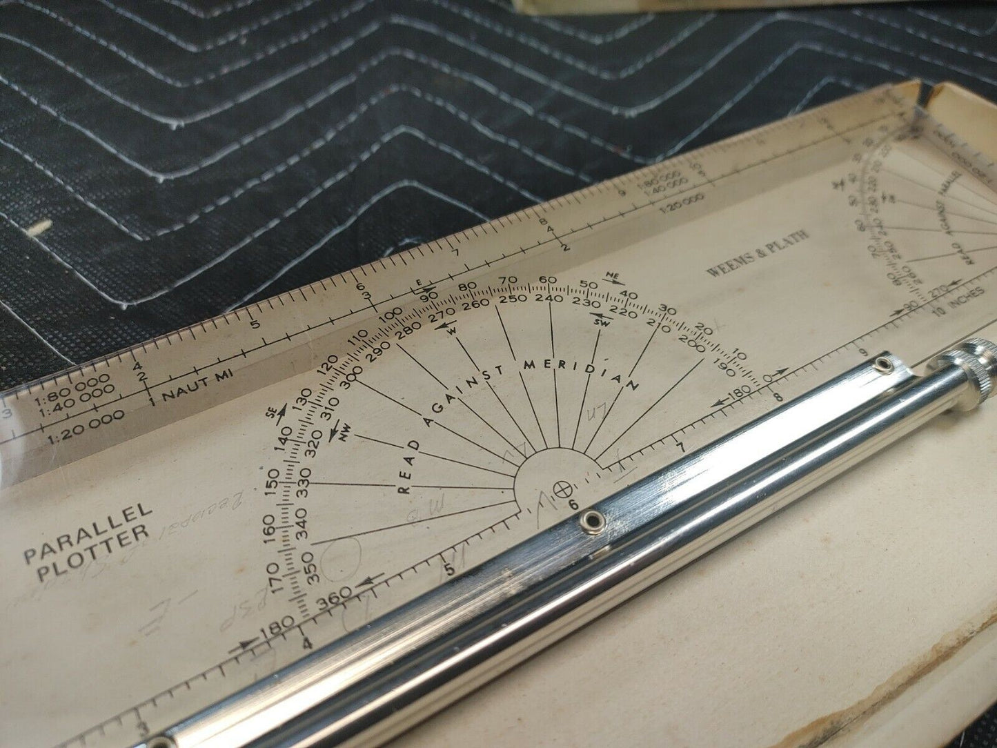 vtg Weems & Plath Marine Navigation Parallel Plotter Slide Ruler 12.5"  w/ Box