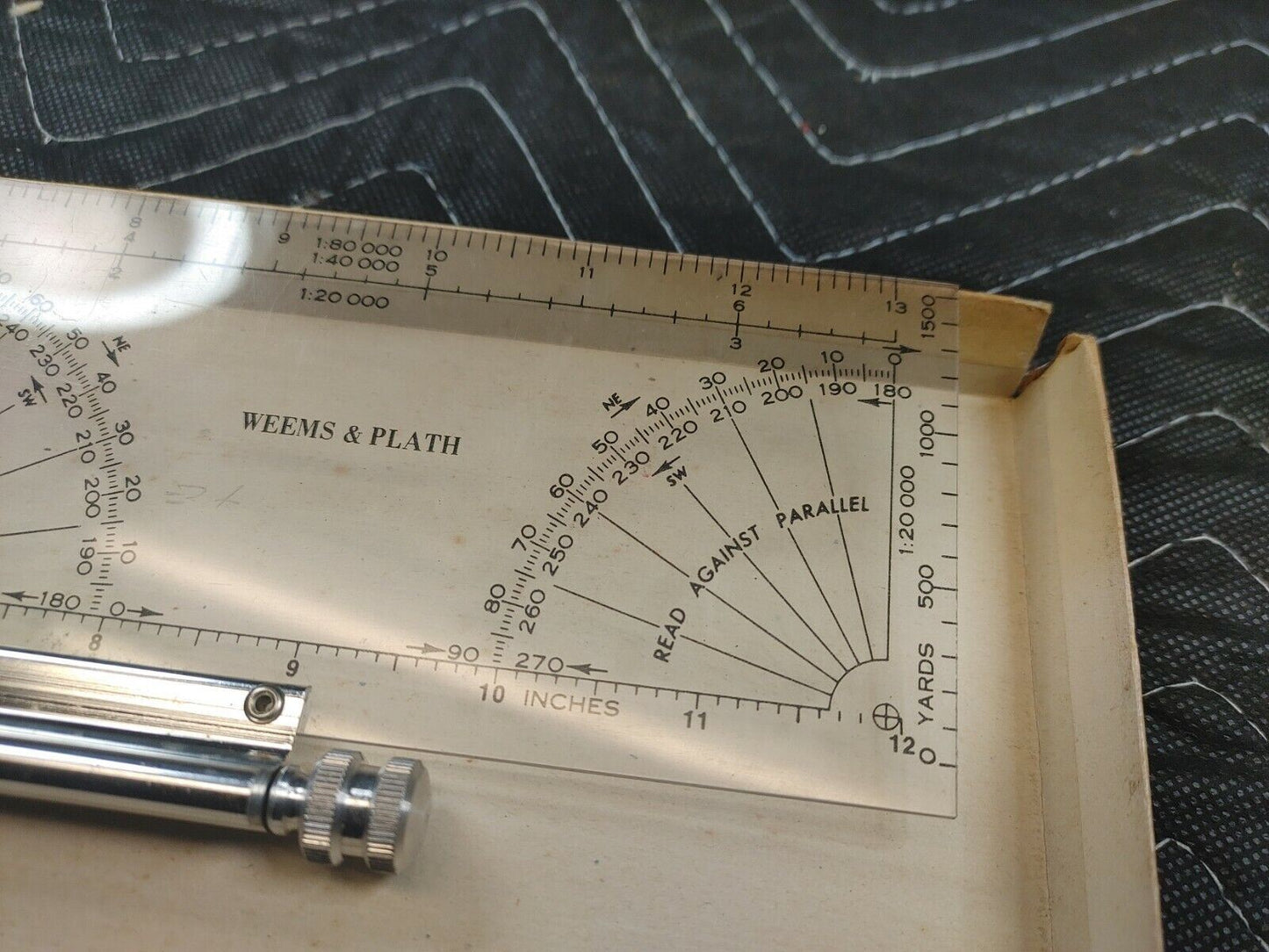 vtg Weems & Plath Marine Navigation Parallel Plotter Slide Ruler 12.5"  w/ Box