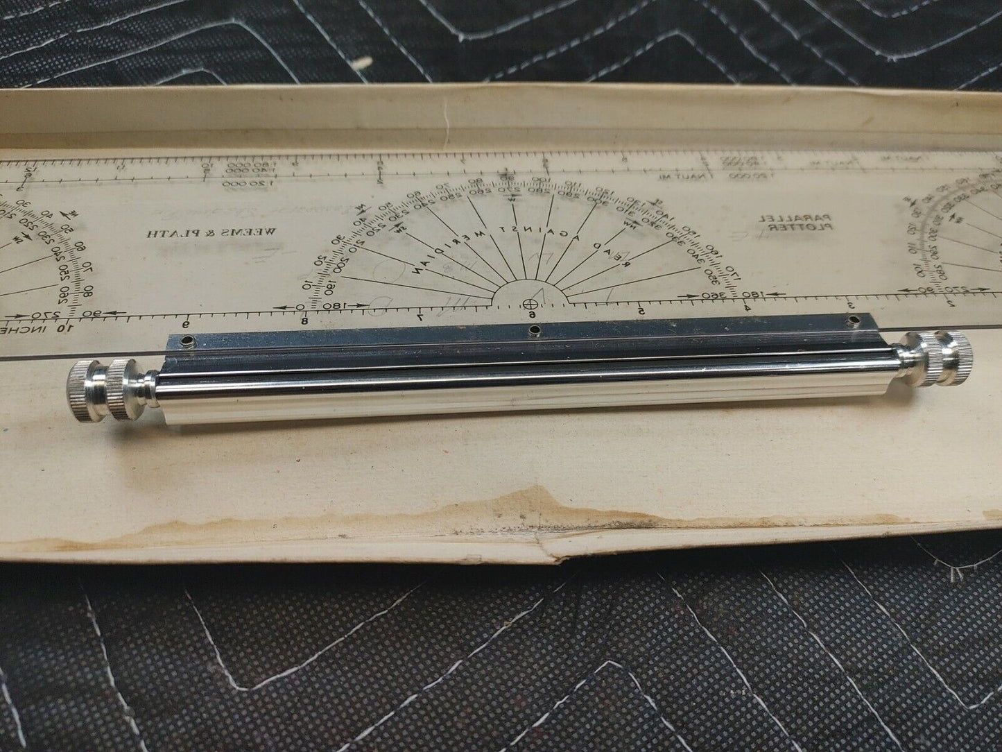 vtg Weems & Plath Marine Navigation Parallel Plotter Slide Ruler 12.5"  w/ Box