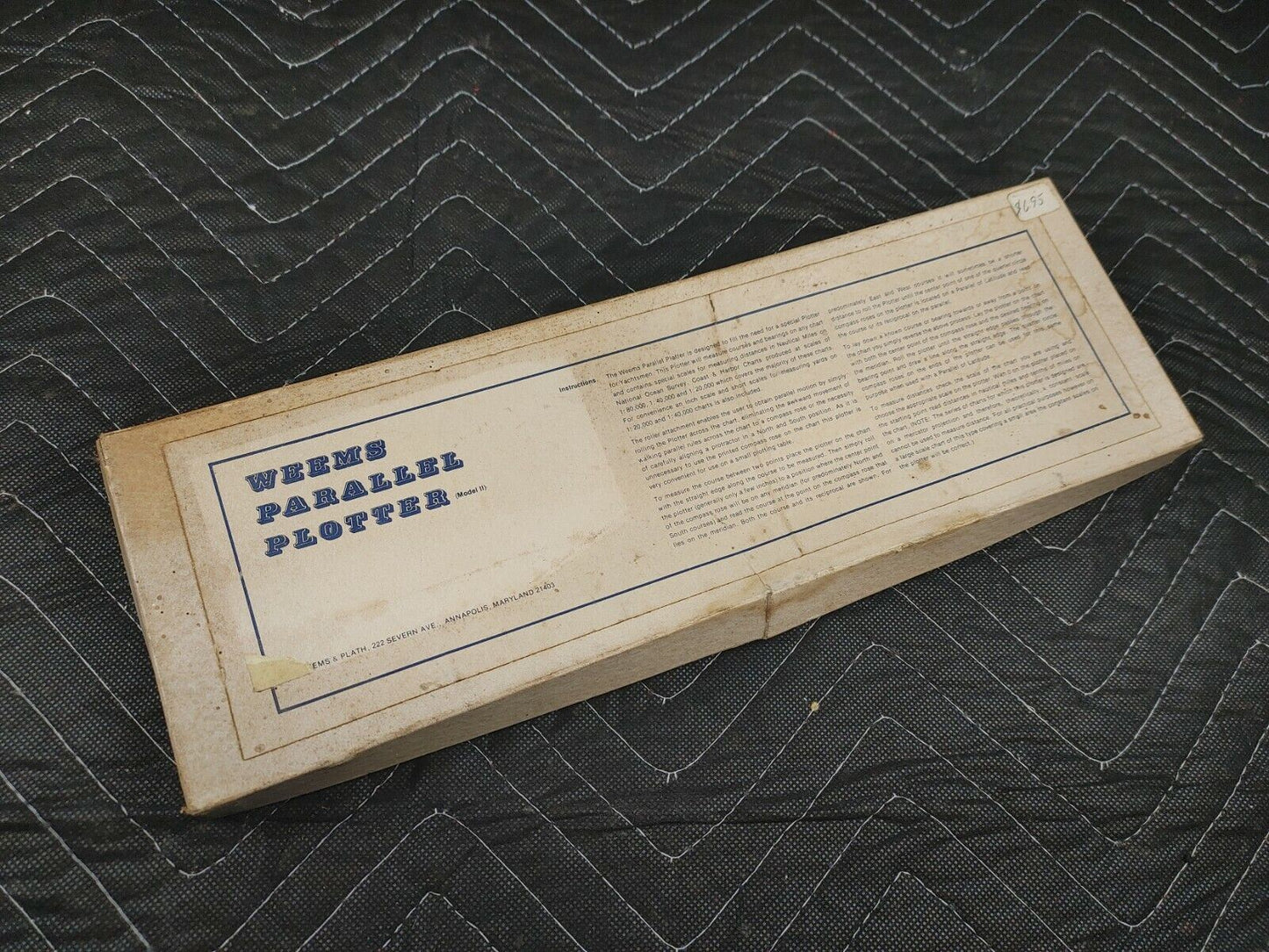 vtg Weems & Plath Marine Navigation Parallel Plotter Slide Ruler 12.5"  w/ Box