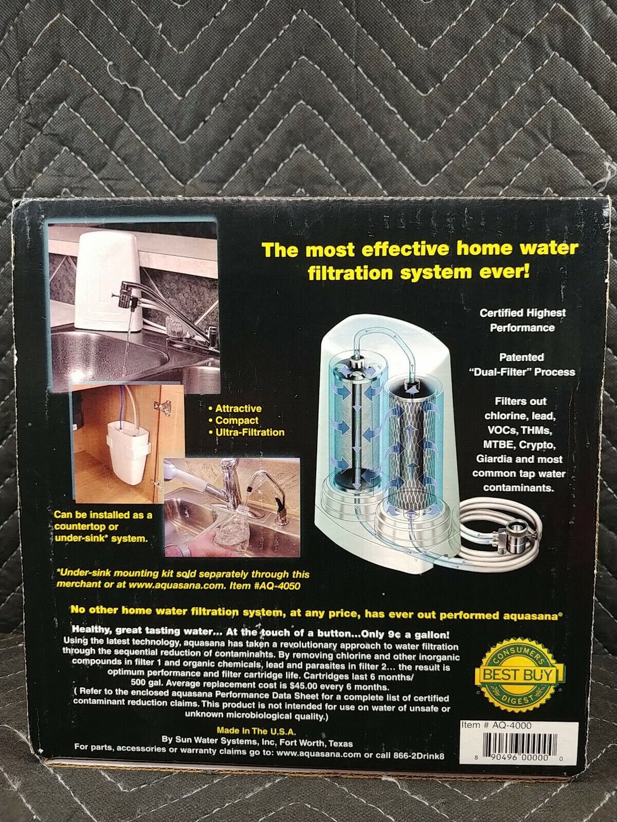 Aquasana Water Purifier AQ-4000 Drinking Water Filter System Sun Water Systems