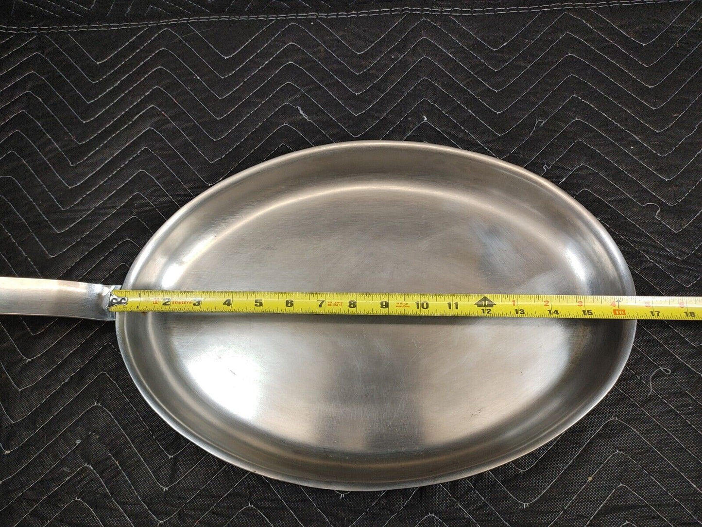 Large Copper Tin Lined Oval Fish Frying Pan Heavy Duty