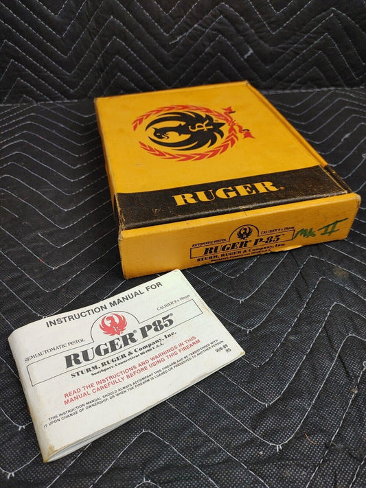 Ruger P85 9mm Factory Pistol Box with Manual (No Firearm, Box & Manual only)