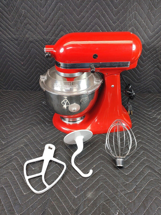 KitchenAid 4.5 Quart Ultra Power 300 Watt Stand Mixer Empire Red 3 Attachments