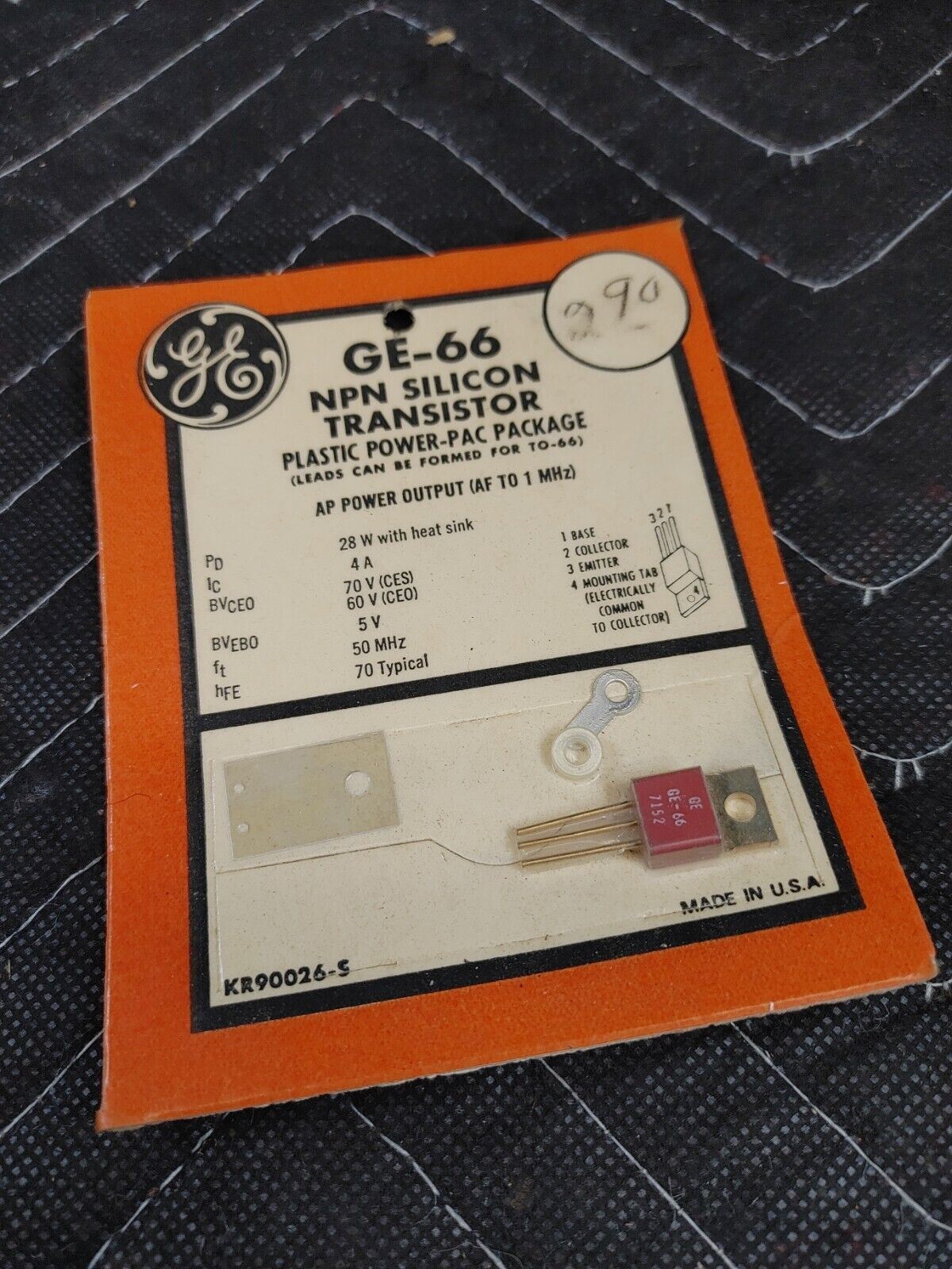 G.E. GE-66 NPN Silicon Transistor