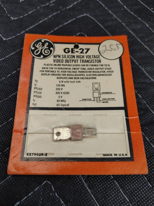 GE-27 NPN Silicon High Voltage Video Output Transistor