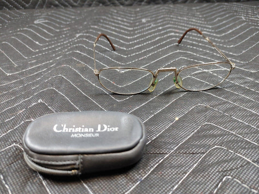 Christian Dior 2388 40 52[]22 140 Folding Eye Glasses Frame Gold Color w/ Case