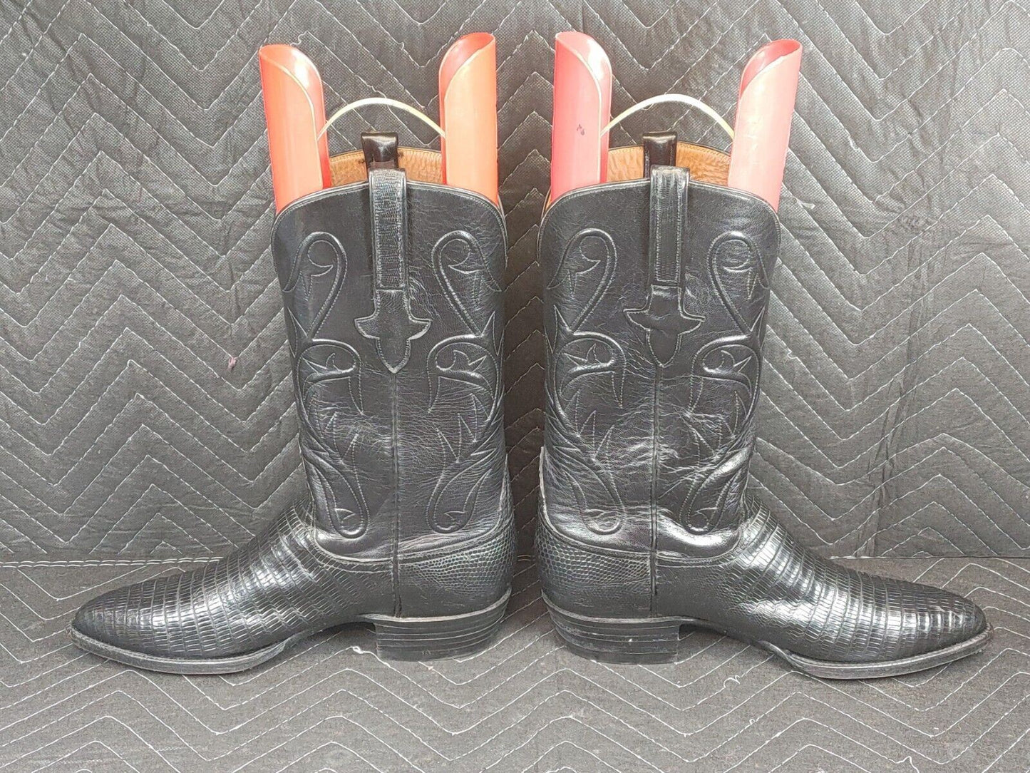 Lucchese Black Leather Boots Western Cowboy Men's 8.5 D L608303 USA Made